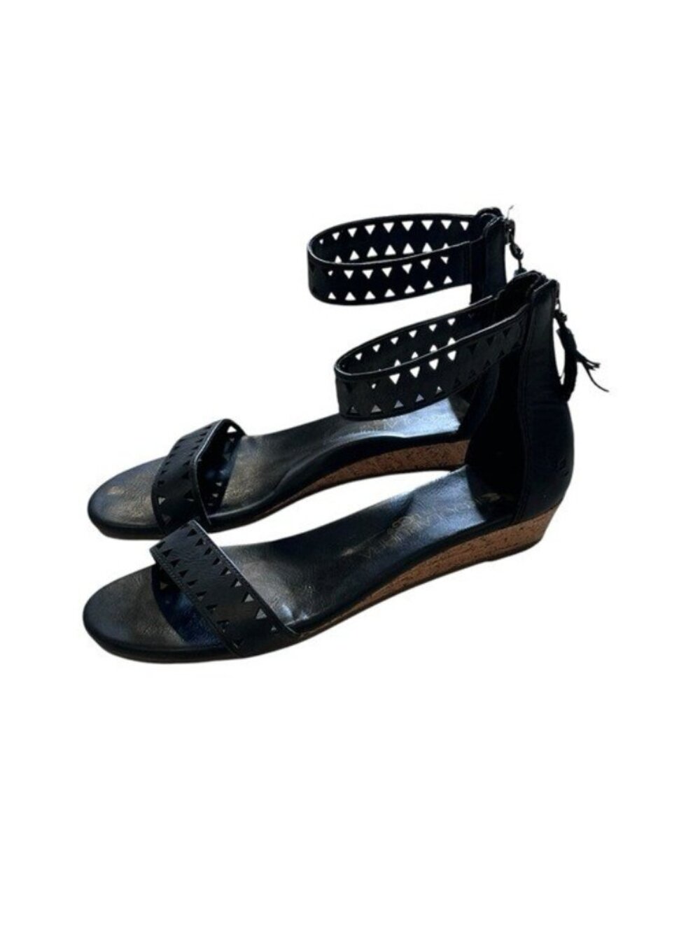 Koolaburra by UGG Marlana Wedge Sandals Womens 8 Black Ankle Strap Studded - Picture 2 of 9